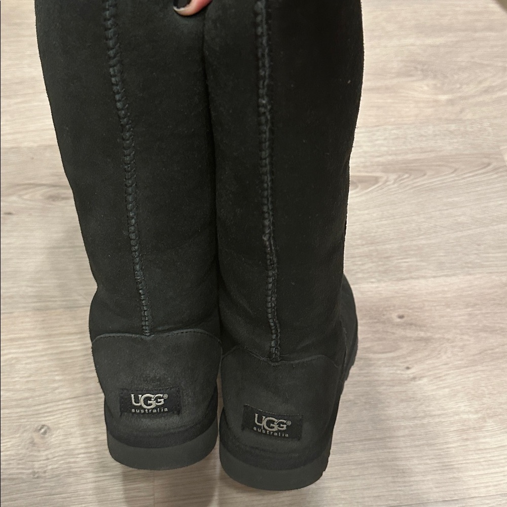 UGG Classic Tall II Genuine Shearling Lined Black Boots - Picture 7 of 10